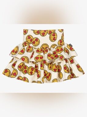 EUC Rock Your Kid Tier Skirt Smiley Face Heart Eyes 8